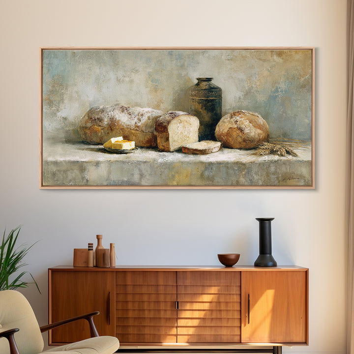 Freshly Baked Bread Canvas Print, Bed and Breakfast Art, Printable, Living Room Decor, Fine Art, Bedroom Wall Decor, BAB-2x1-64
