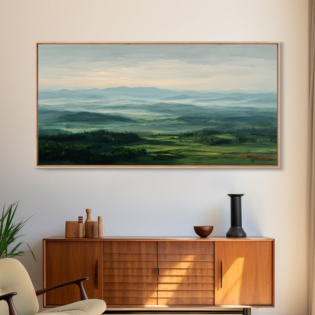 Classic Landscape with Rolling Green Hills Canvas Print, Bed and Breakfast Art, Printable Wall Art, Living Room Decor, Fine Art, BAB-2x1-68