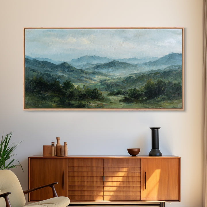 Classic Landscape with Rolling Green Hills Canvas Print, Bed and Breakfast Art, Farmhouse Decor, Living Room Decor, BAB-2x1-92