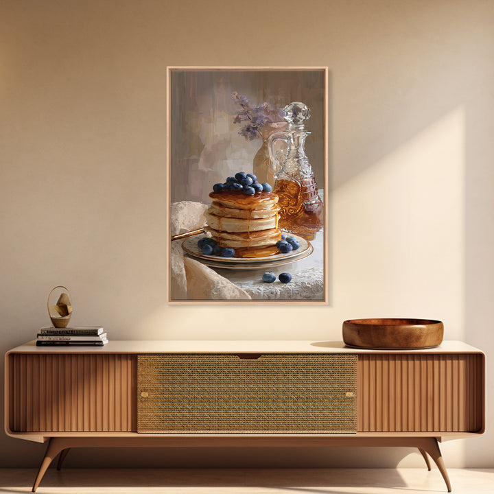 Blueberry Pancakes Still Life Canvas Print, Bed and Breakfast Art, Gallery Decor, Living Room Decor, Fine Art, BAB-2x3-16