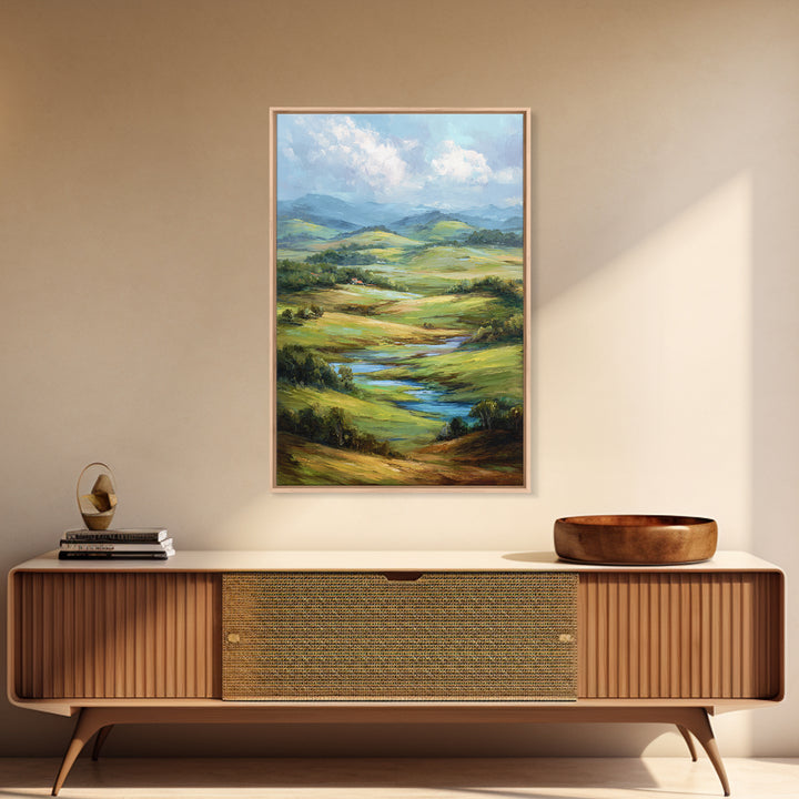 Classic Landscape with Rolling Green Hills Canvas Print, Bed and Breakfast Art, Statement Artwork, Living Room Decor, BAB-2x3-32