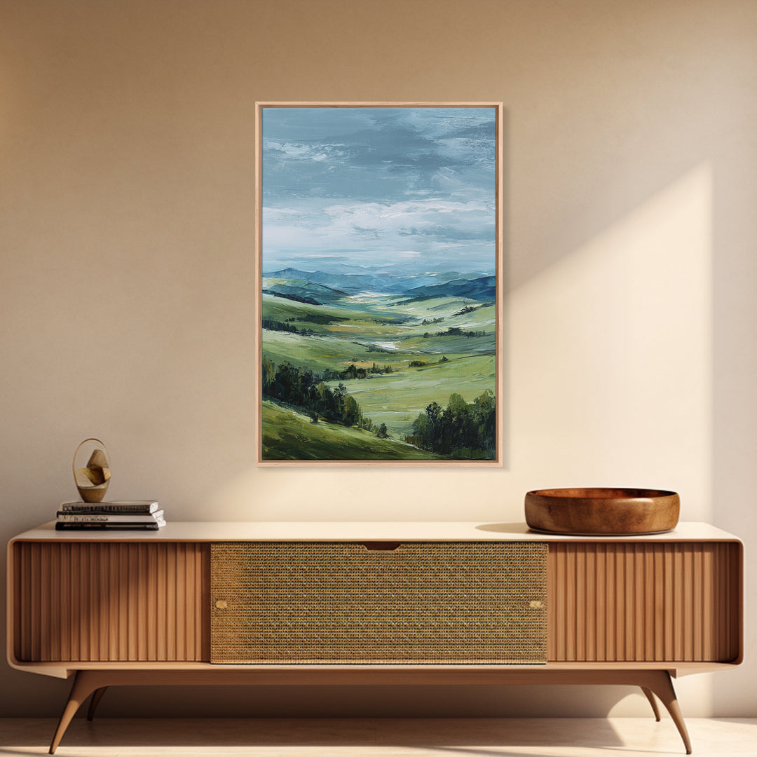 Classic Landscape with Rolling Green Hills Canvas Print, Bed and Breakfast Art, Printable Wall Art, Living Room Decor, BAB-2x3-80