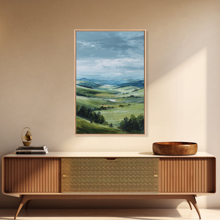 Classic Landscape with Rolling Green Hills Canvas Print, Bed and Breakfast Art, Printable Wall Art, Living Room Decor, BAB-2x3-80