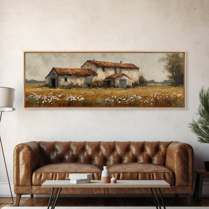 Rooster and Wildflower Country Portrait Canvas Print, Bed and Breakfast Art, Rustic Home Decor, Living Room Decor, Fine Art, BAB-3x1-11