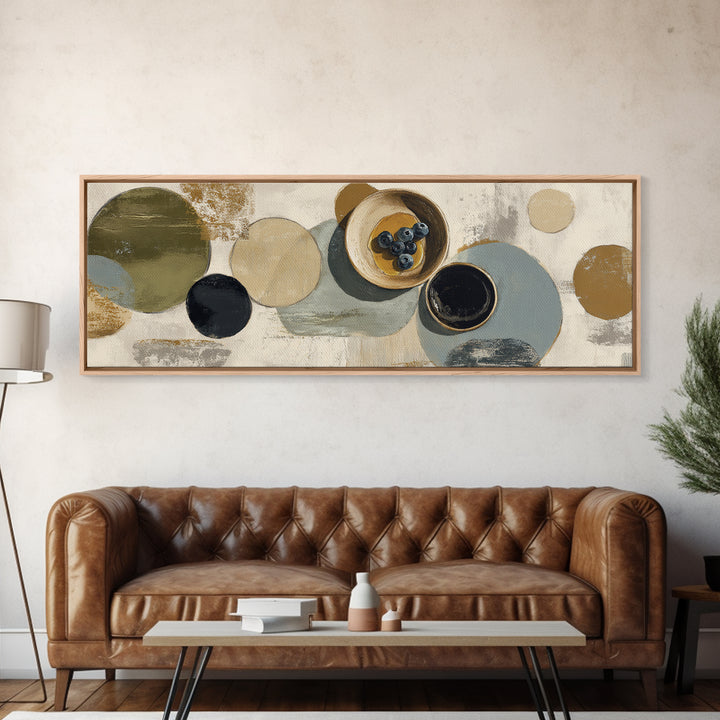 Blueberry Pancakes Still Life Canvas Print, Bed and Breakfast Art, Textured Painting, Living Room Decor, Fine Art, BAB-3x1-48