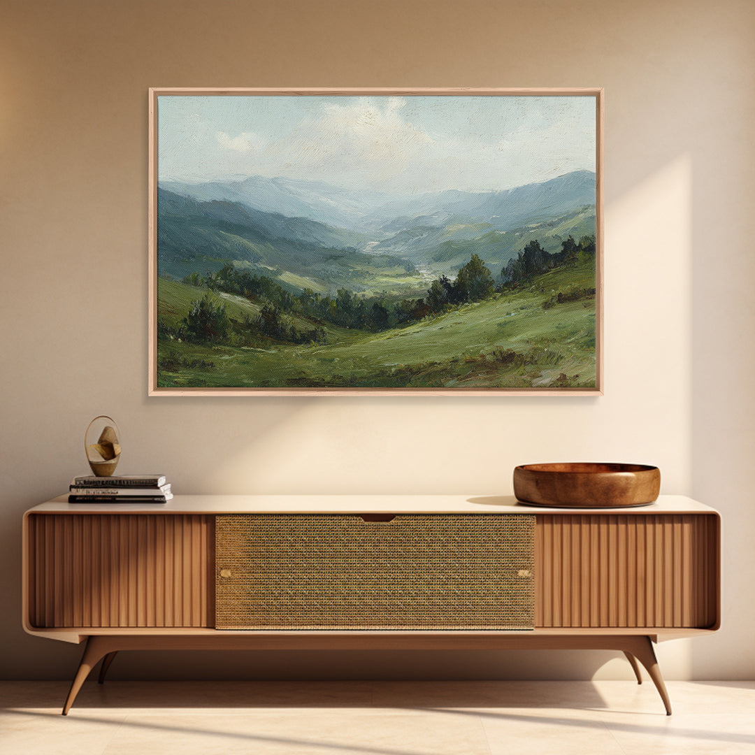 Classic Landscape with Rolling Green Hills Canvas Print, Bed and Breakfast Art, Bedroom Wall Decor, Living Room Decor, BAB-3x2-28