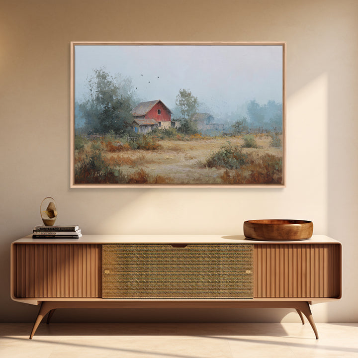 Old Farmhouse Landscape Framed Canvas Print, Bed and Breakfast Art, Room Decor, Living Room Decor, Fine Art, BAB-3x2-35