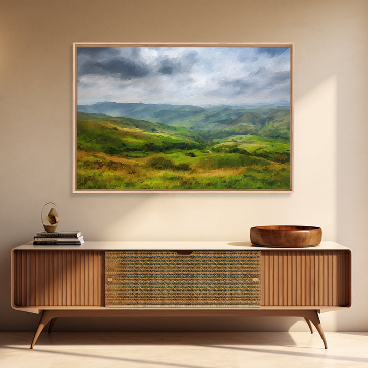Classic Landscape with Rolling Green Hills Canvas Print, Bed and Breakfast Art, Farmhouse Decor, Living Room Decor, Fine Art, BAB-3x2-4
