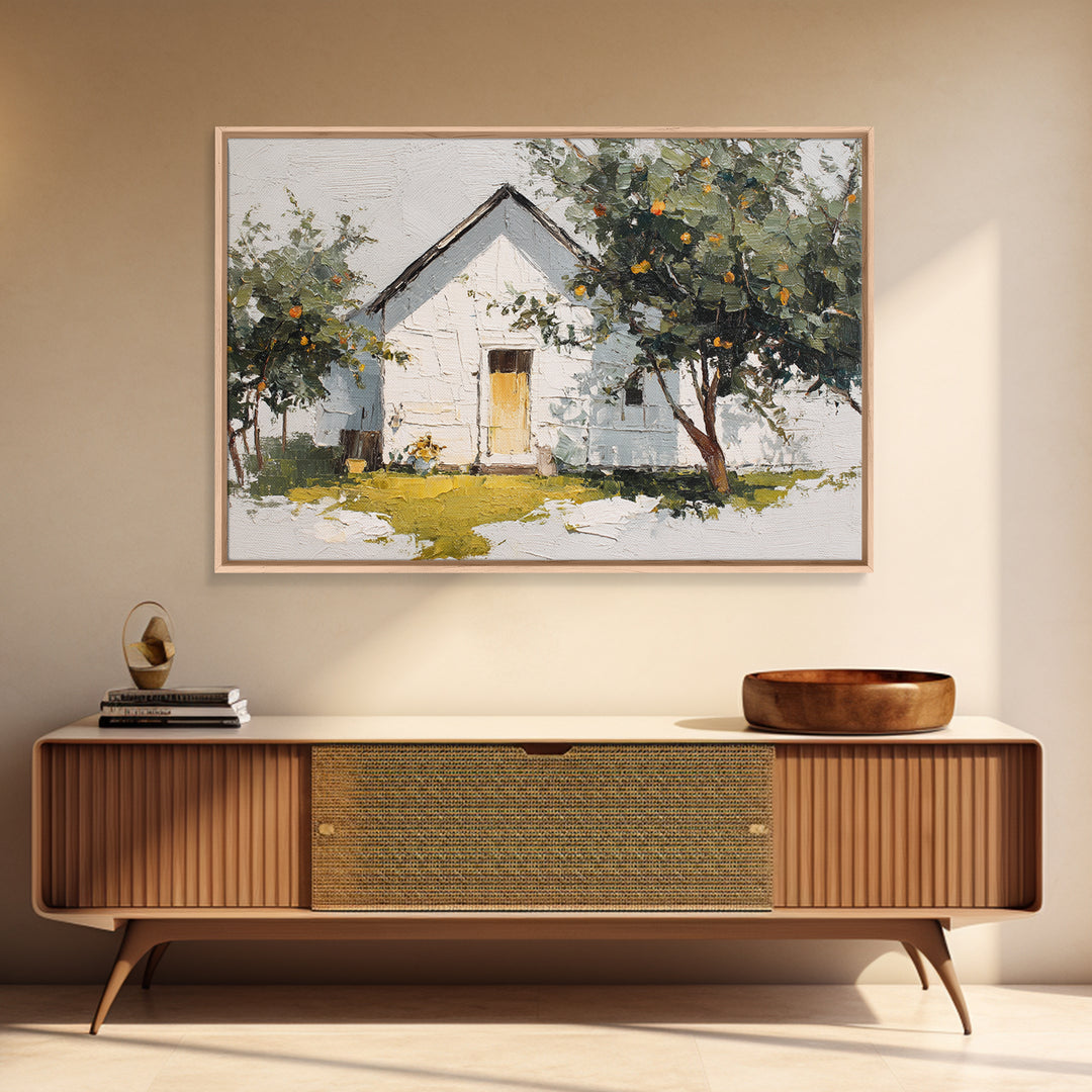 Apple Orchard Scene Canvas Print, Bed and Breakfast Art, Boho Decor, Living Room Decor, Oil Painting, Art Print, BAB-3x2-89