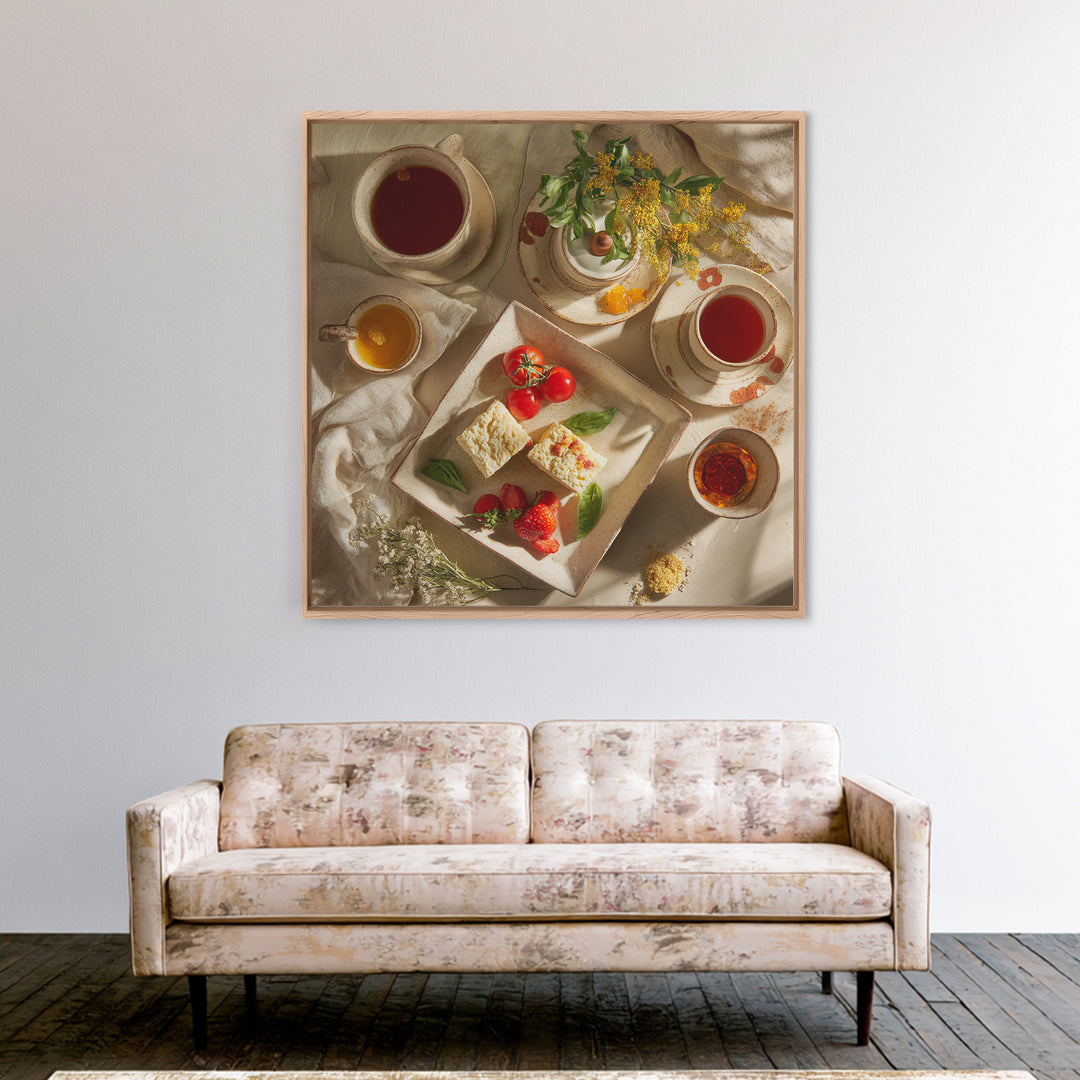 Tea and Scone Arrangement Canvas Print, Bakery Art, Printable Wall Art, Bakery Decor, Fine Art, Patisserie, Coffee Wall Art, BAK-1x1-20