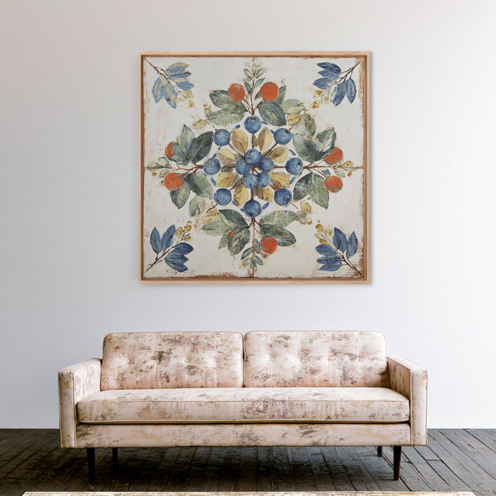 Blueberry Galette with Rustic Farmhouse Texture Canvas Print, Bakery Art, Watercolor Painting, Bakery Decor, Patisserie, BAK-1x1-23