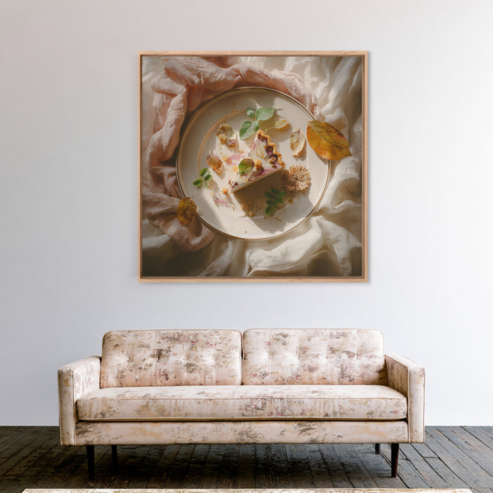 Cherry Tart Still Life Framed Canvas Print, Bakery Art, Textured Painting, Bakery Decor, Fine Art, Patisserie, Printable Art, BAK-1x1-29