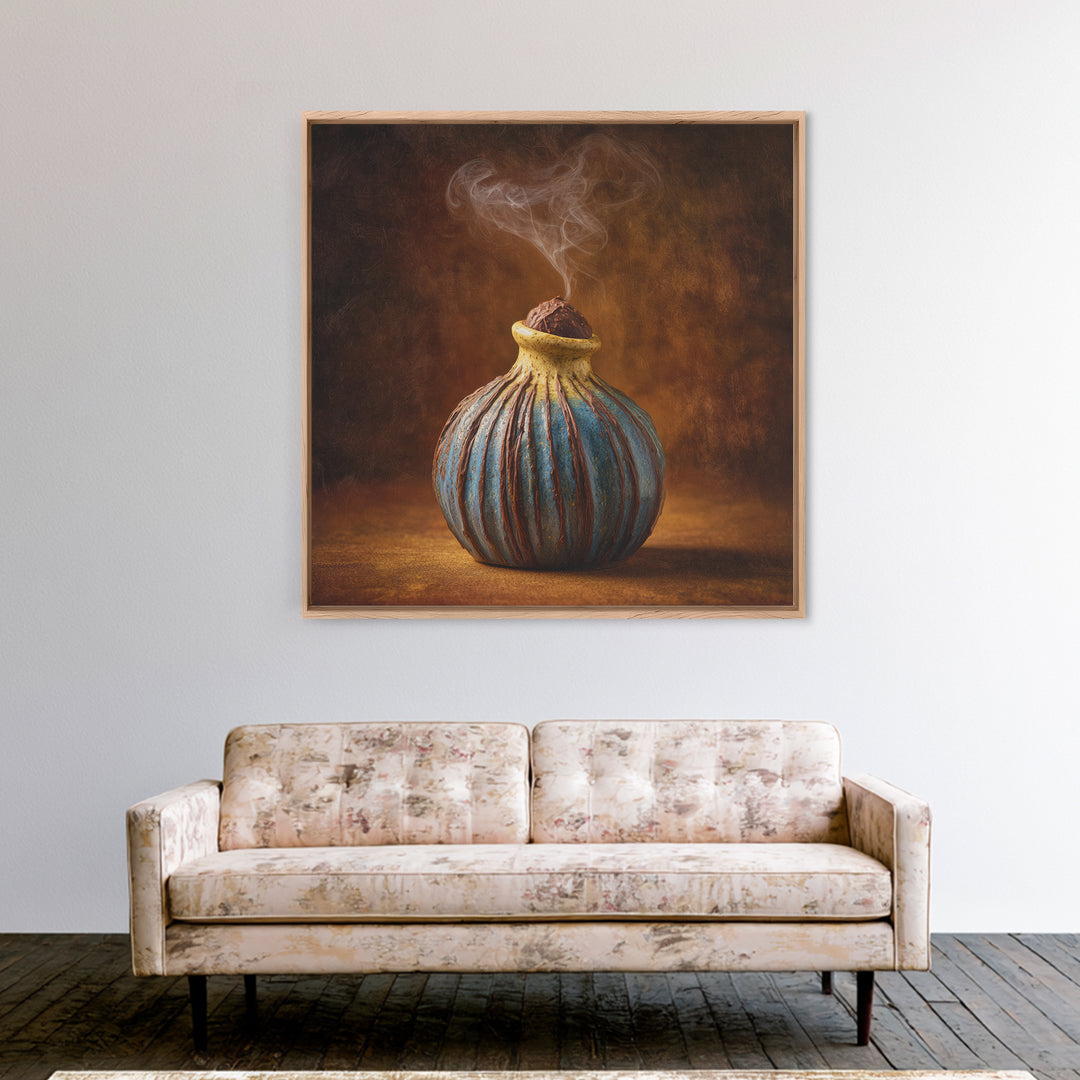 Chocolate Truffle Still Life Framed Canvas Print, Bakery Art, Watercolor Print, Bakery Decor, Oil Painting, Patisserie, BAK-1x1-43