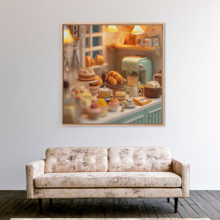 French Patisserie Window Display of Pastel Pastries Canvas Print, Bakery Art, Kids Art, Bakery Decor, Fine Art, Patisserie, BAK-1x1-50