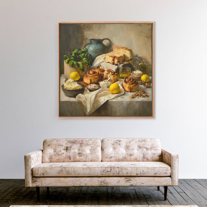 Cinnamon Rolls in a Warm Country Kitchen Canvas Print, Bakery Art, Gallery Decor, Bakery Decor, Fine Art, Patisserie, BAK-1x1-59