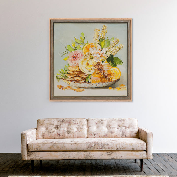 Cupcake Bouquet Painted Framed Canvas Print, Bakery Art, Kitchen Wall Decor, Bakery Decor, Patisserie, Whimsical Wall Art, BAK-1x1-7