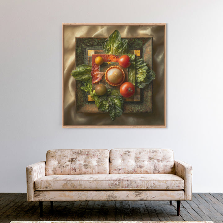 Cherry Tart Still Life Canvas Print, Bakery Art, Wall Decor, Bakery Decor, Fine Art, Patisserie, Kitchen Prints, Food Art, BAK-1x1-77