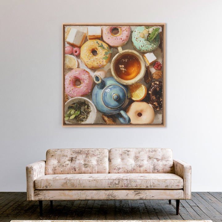 Whimsical Donut Assortment Canvas Print, Bakery Art, Statement Artwork, Bakery Decor, Fine Art, Patisserie, Art Print, BAK-1x1-9