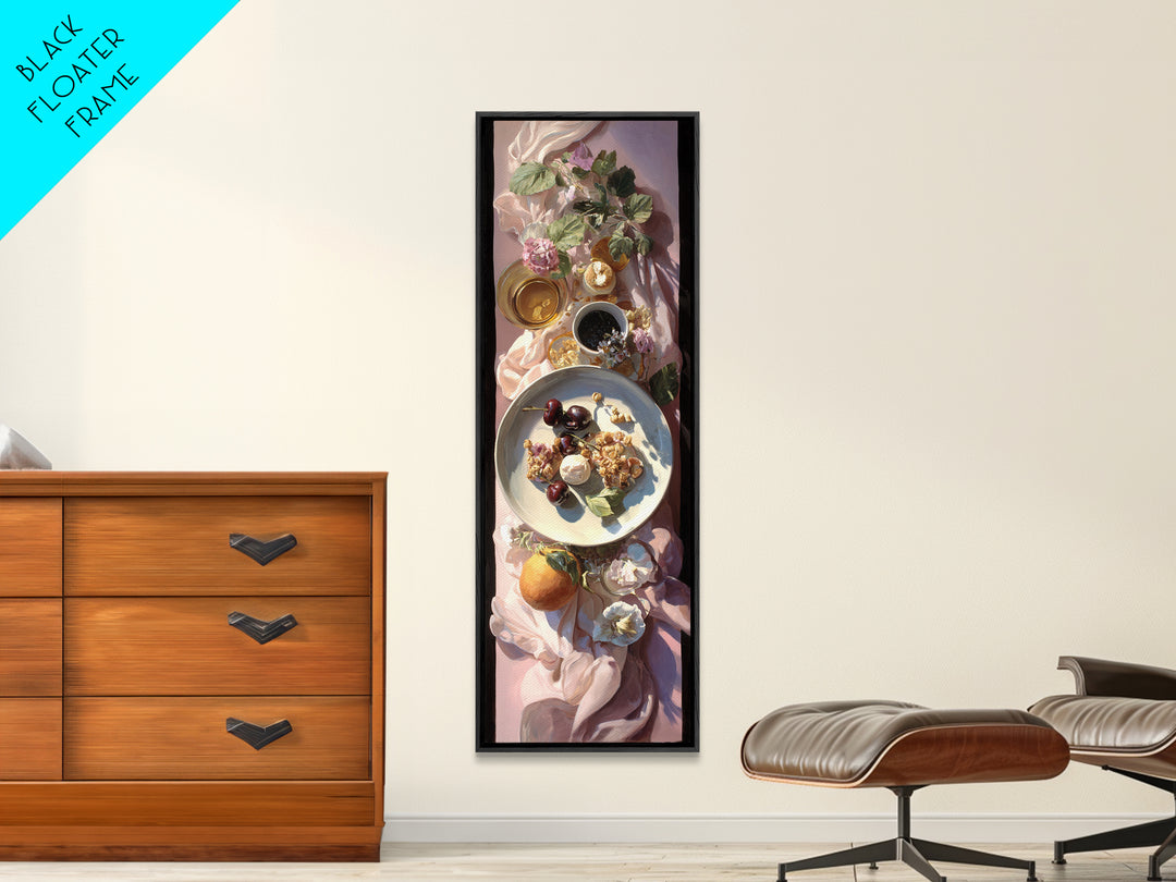 Cherry Tart Still Life Canvas Print, Bakery Art, Wall Decor, Bakery Decor, Fine Art, Patisserie, Kitchen Prints, Food Art, BAK-1x3-17