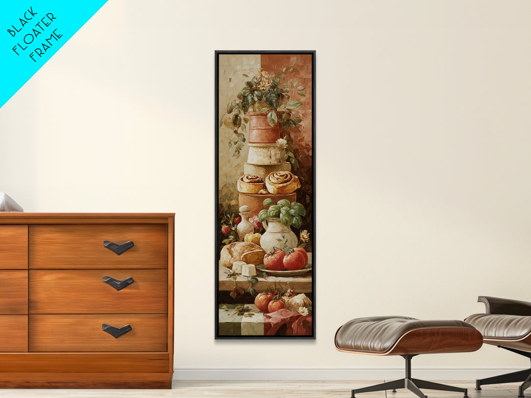 Cinnamon Rolls in a Warm Country Kitchen Framed Canvas Print, Bakery Art, Gallery Decor, Bakery Decor, Fine Art, Patisserie, BAK-1x3-71