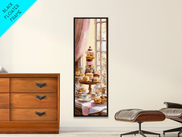 French Patisserie Window Display of Pastel Pastries Canvas Print, Bakery Art, Contemporary Art, Bakery Decor, Patisserie, BAK-1x3-86