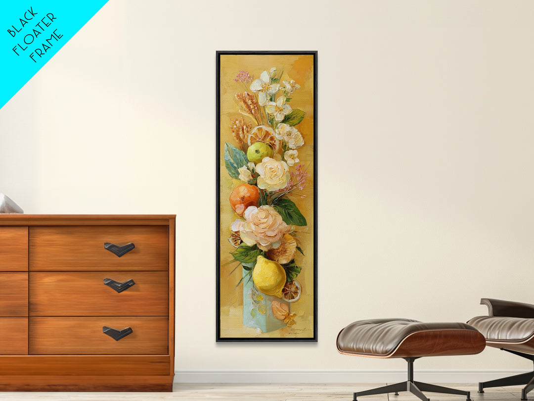 Cupcake Bouquet Painted Framed Canvas Print, Bakery Art, Boho Decor, Bakery Decor, Oil Painting, Patisserie, Printable Wall Art, BAK-1x3-91
