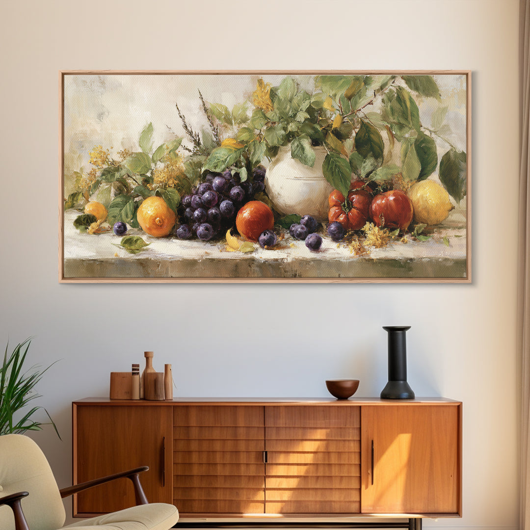 Blueberry Galette with Rustic Farmhouse Texture Framed Canvas Print, Bakery Art, Gallery Decor, Bakery Decor, Patisserie, BAK-2x1-67