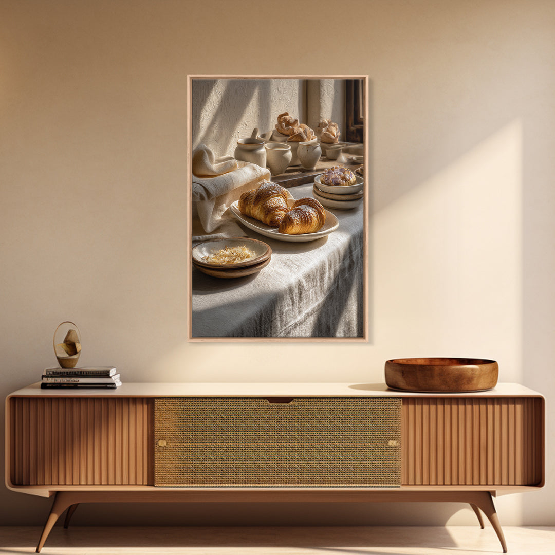 French Patisserie Window Display of Pastel Pastries Canvas Print, Bakery Art, Watercolor Painting, Bakery Decor, Patisserie, BAK-2x3-58