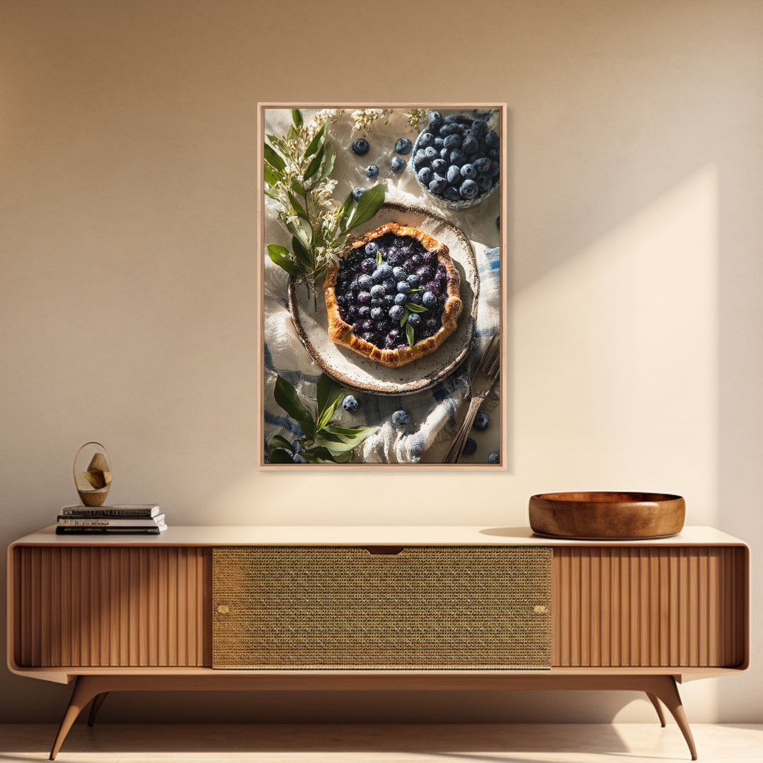 Blueberry Galette with Rustic Farmhouse Texture Canvas Print, Bakery Art, Fine Art Print, Bakery Decor, Fine Art, Patisserie, BAK-2x3-7