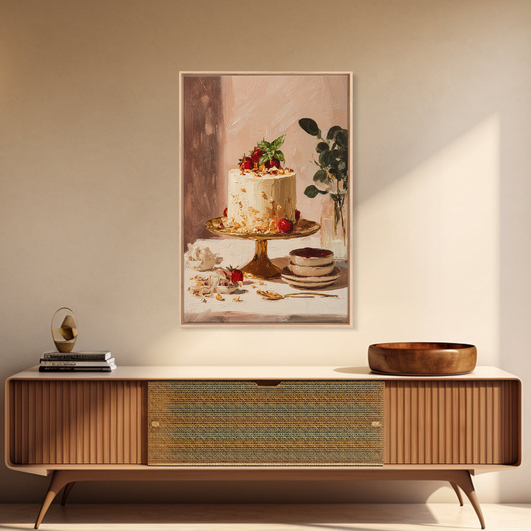 Parisian Dessert Poster Framed Canvas Print, Bakery Art, Bakery, Bakery Decor, Fine Art, Patisserie, Minimalist Decor, BAK-2x3-8