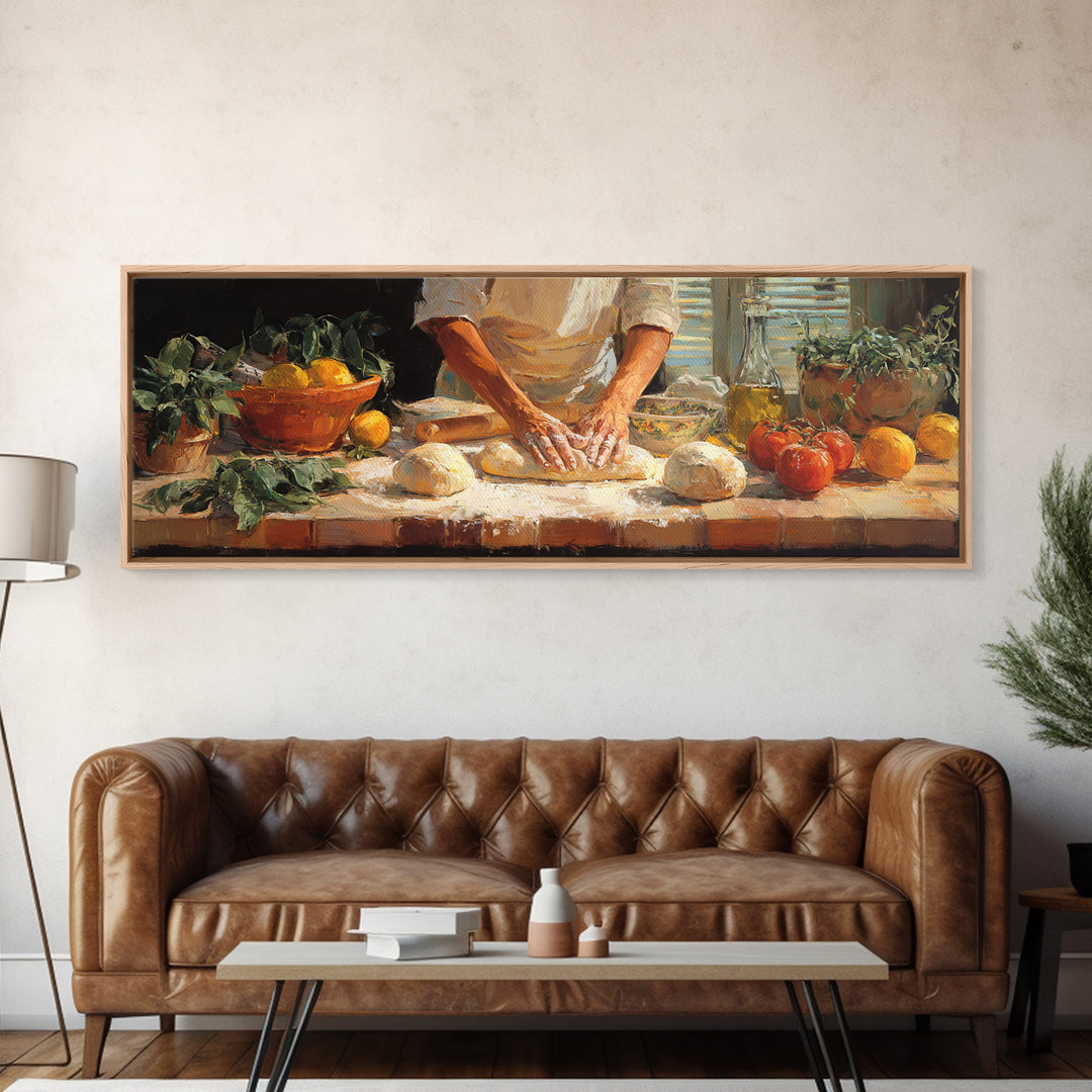 Baker Hands Shaping Dough Canvas Print, Bakery Art, Neutral Wall Art, Bakery Decor, Fine Art, Patisserie, Statement Artwork, BAK-3x1-33