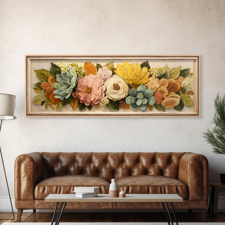 Cupcake Bouquet Painted Framed Canvas Print, Bakery Art, Kitchen Wall Art, Bakery Decor, Oil Painting, Patisserie, BAK-3x1-47