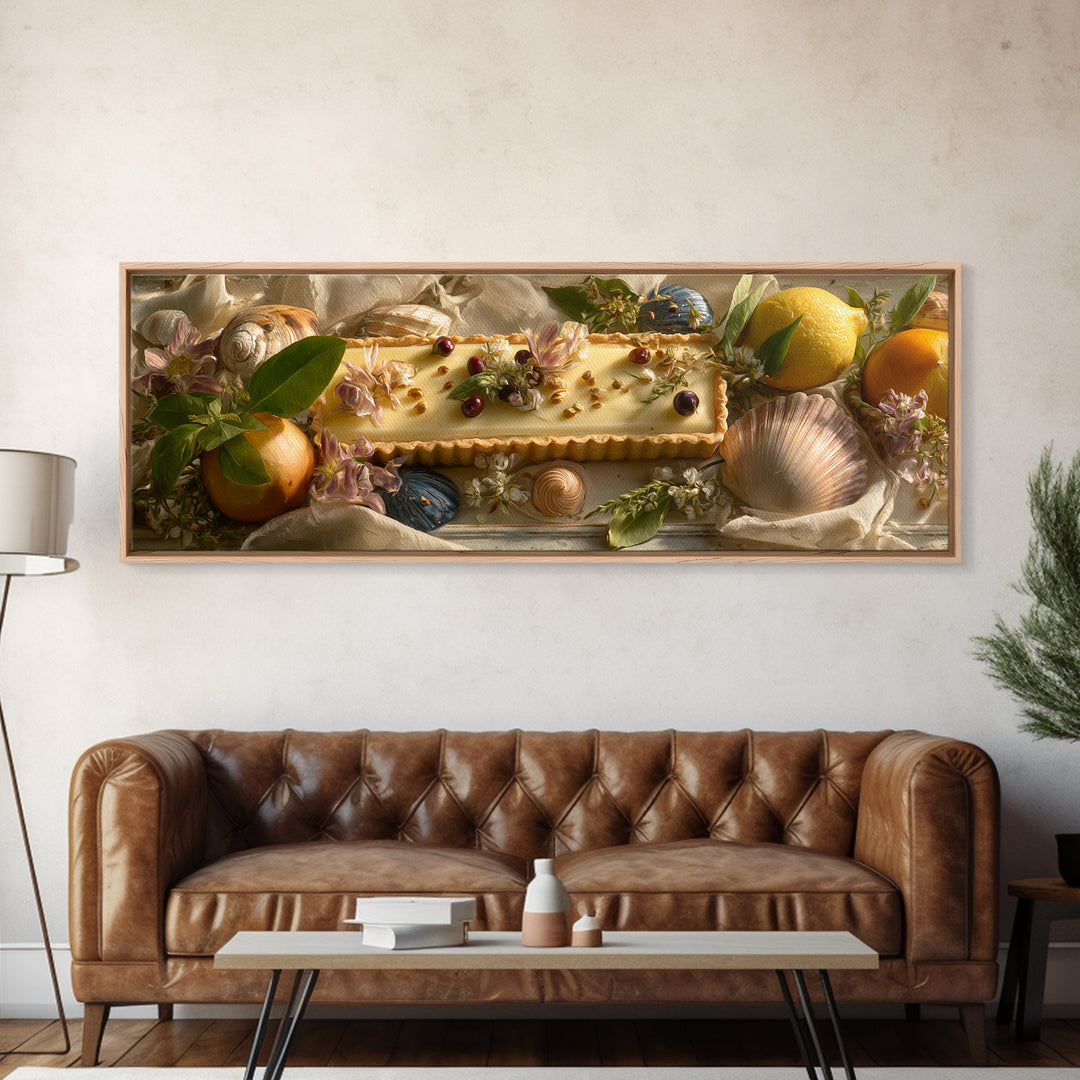 Cherry Tart Still Life Framed Canvas Print, Bakery Art, Gallery Decor, Bakery Decor, Fine Art, Patisserie, Wall Art, Home Decor, BAK-3x1-69