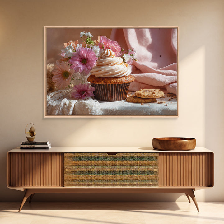 Cupcake Bouquet Painted Canvas Print, Bakery Art, Modern Decor, Bakery Decor, Fine Art, Patisserie, Wall Decor, Art Print, BAK-3x2-11