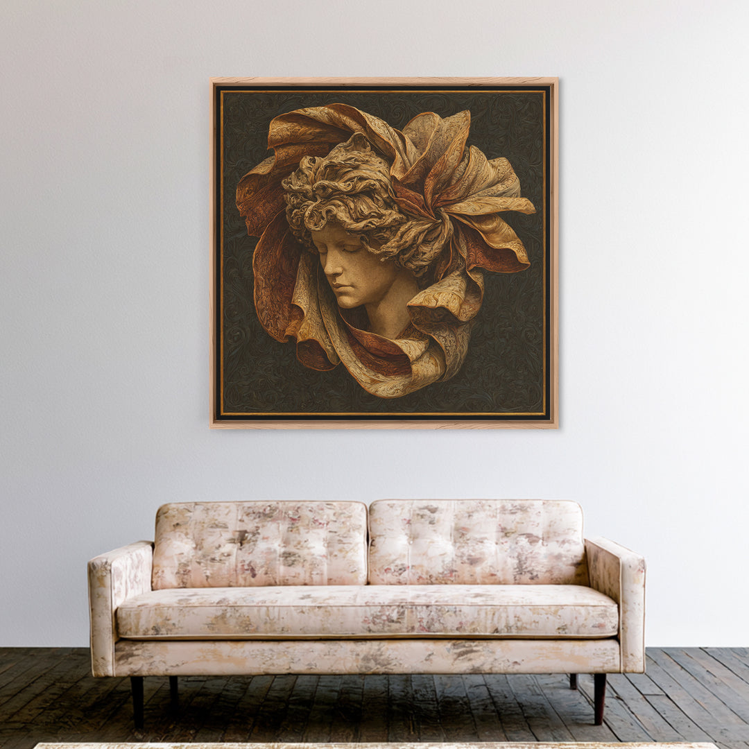 Mythic Goddess Figure Framed Canvas Print, Baroque Art, Eclectic Wall Art, Living Room Decor, Fine Art, Ornate, Gallery Decor, BAO-1x1-62