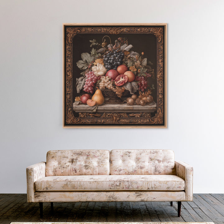 Lavish Banquet Fruit Composition Canvas Print, Baroque Art, Art Nouveau Decor, Living Room Decor, Fine Art, Ornate, Art Print, BAO-1x1-92