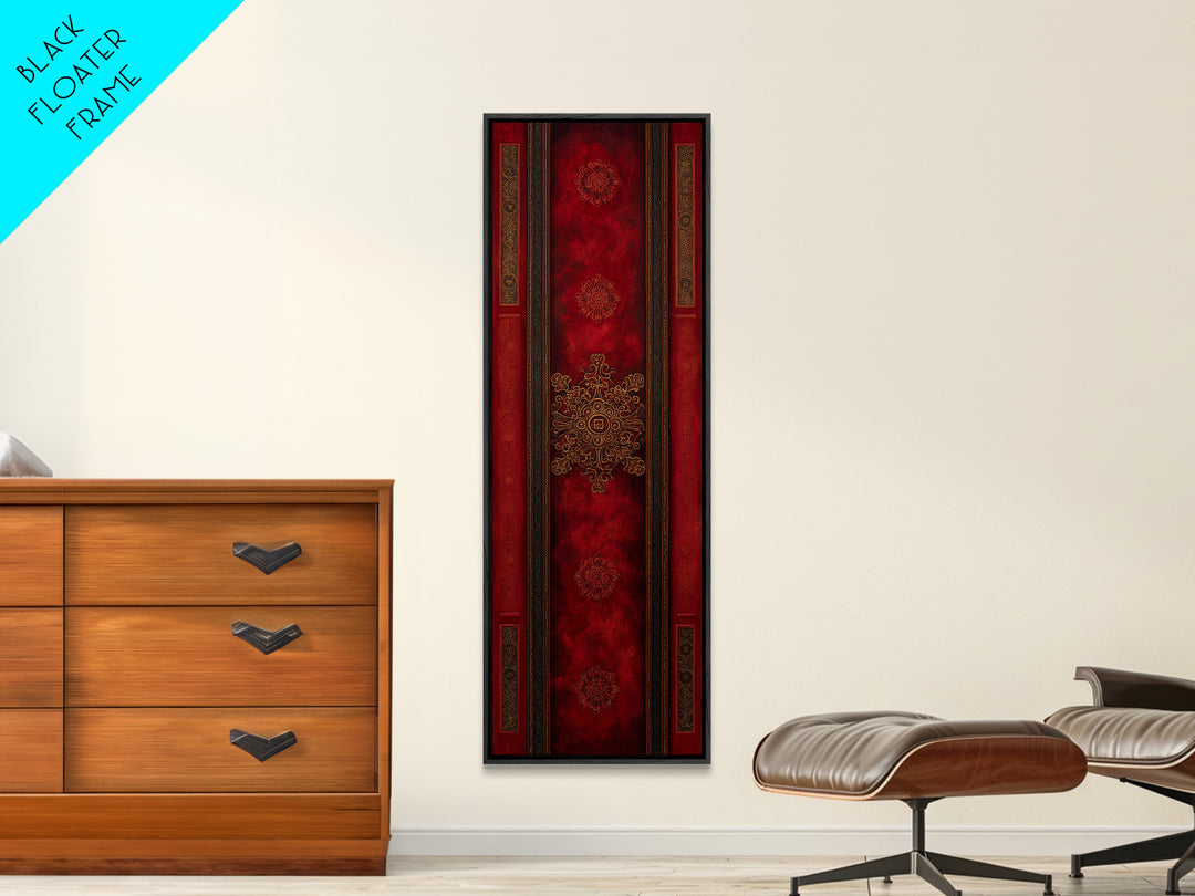 Dark Red Velvet Canvas Print, Baroque Art, Statement Artwork, Living Room Decor, Fine Art, Ornate, Painting, Printable Wall Art, BAO-1x3-59