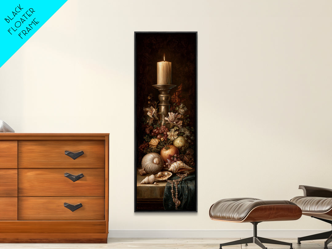 Ornamental Shell and Pearl Composition Canvas Print, Baroque Art, Gallery Wall, Living Room Decor, Oil Painting, Ornate, BAO-1x3-82