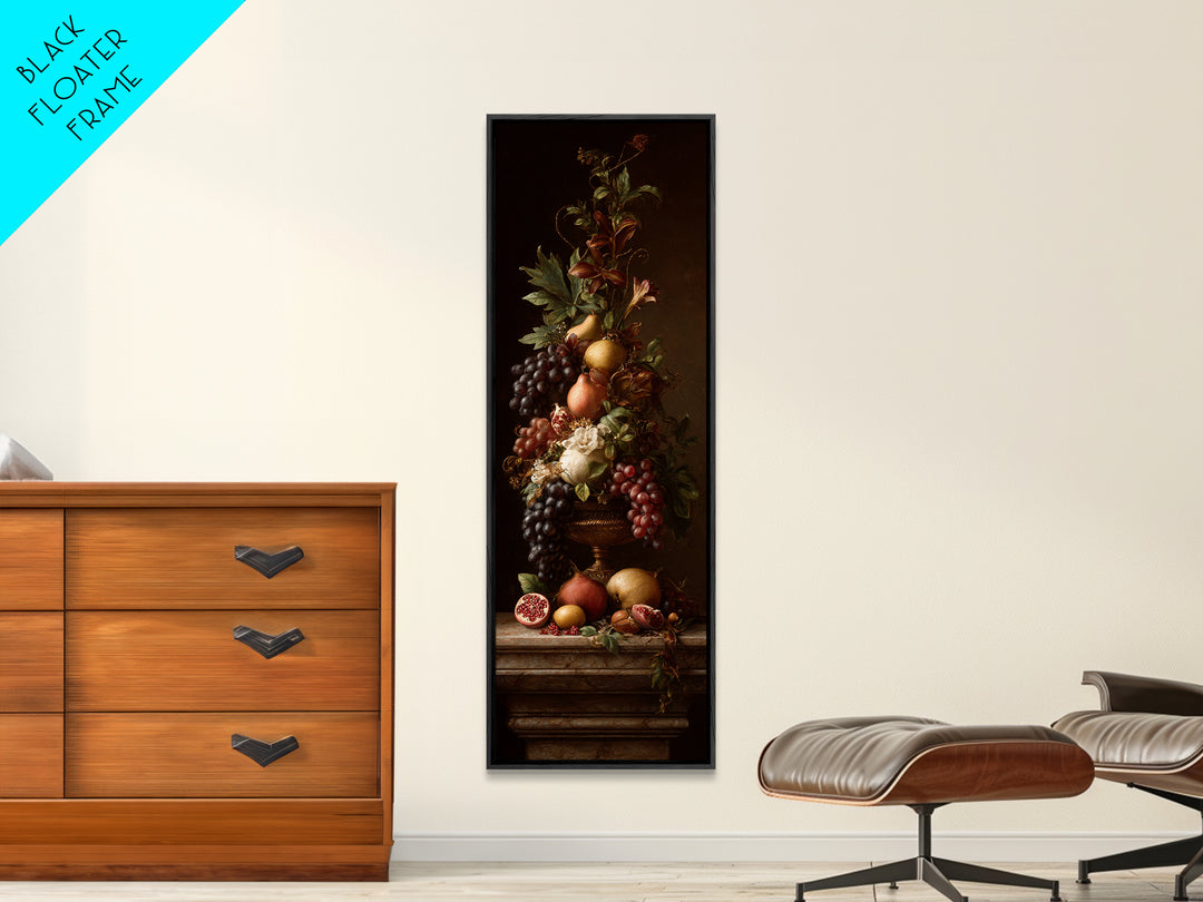 Dramatic Fruit Still Life Canvas Print, Baroque Art, Wall Decor, Living Room Decor, Fine Art, Ornate, Contemporary Art, BAO-1x3-85