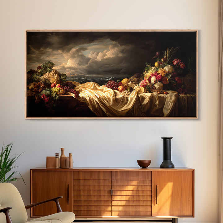Theatrical Stormy Landscape Canvas Print, Baroque Art, Fine Art Print, Living Room Decor, Fine Art, Ornate, Painting, BAO-2x1-78