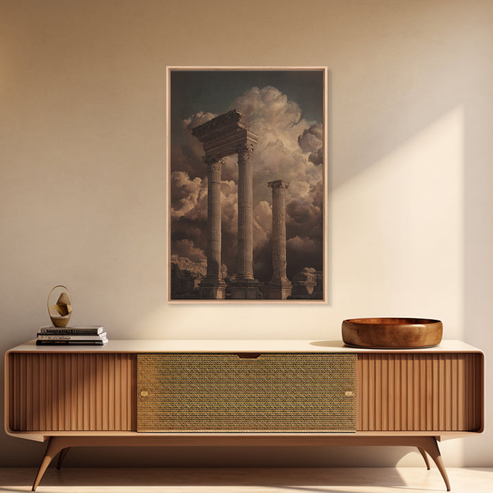 Classical Ruins Beneath a Dramatic Sky Canvas Print, Baroque Art, Fine Art Print, Living Room Decor, Fine Art, Ornate, BAO-2x3-99