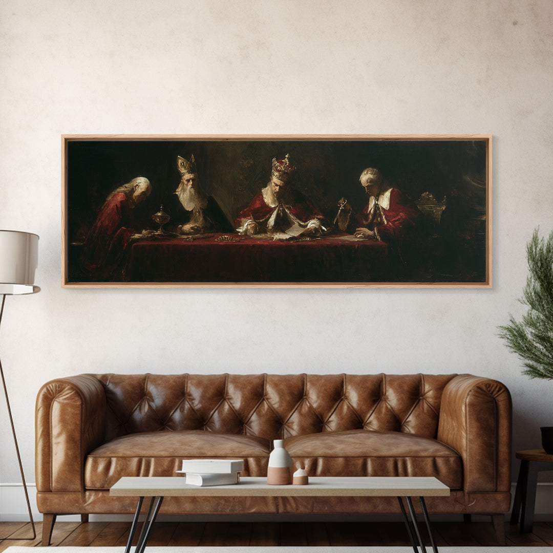Dark Red Velvet Framed Canvas Print, Baroque Art, Contemporary Art, Living Room Decor, Fine Art, Ornate, 3d Wall Art, BAO-3x1-87
