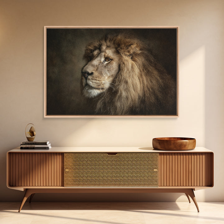 Royal Lion Portrait Canvas Print, Baroque Art, Art, Living Room Decor, Fine Art, Ornate, Modern Wall Art, Living Room Wall Art, BAO-3x2-21