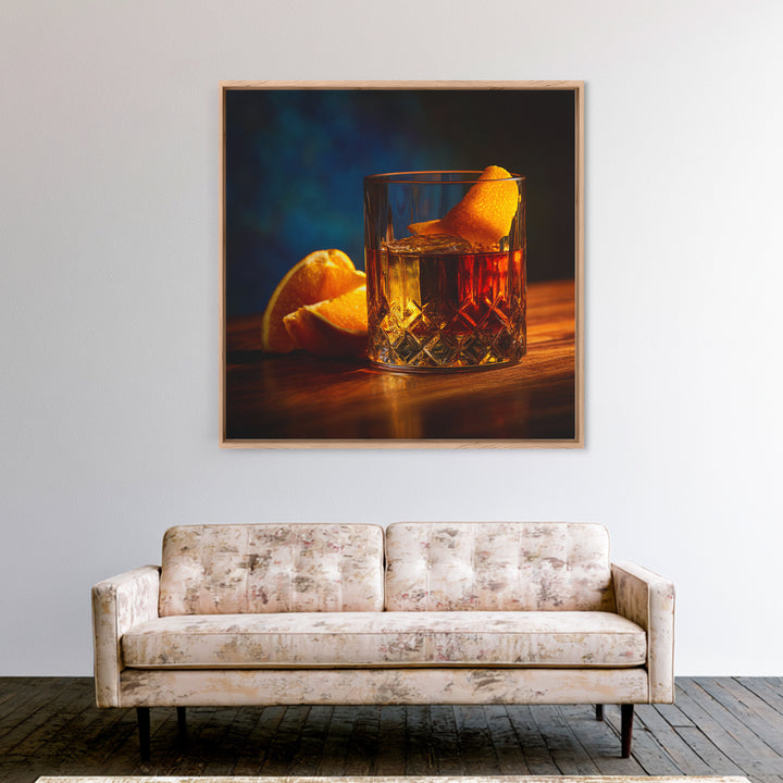 Old Fashioned Cocktail Canvas Print, Bar Art, Room Decor, Bar Decor, Fine Art, Kitchen Decor, Bar Cart, Kitchen Wall Art, BAR-1x1-49