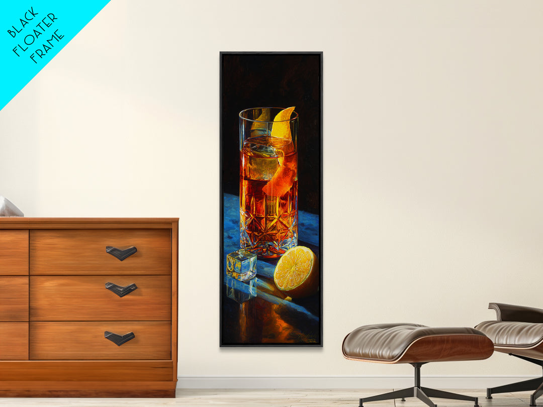 Old Fashioned Cocktail Canvas Print, Bar Art, Minimalist Decor, Bar Decor, Fine Art, Digital Print, Apartment Decor, BAR-1x3-37