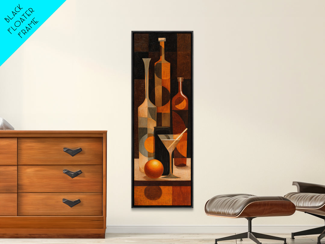Retro Happy Hour Poster Canvas Print, Bar Art, Kitchen Decor, Bar Decor, Fine Art, Bar Signs, Kitchen Print, BAR-1x3-44