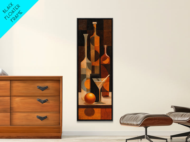 Retro Happy Hour Poster Canvas Print, Bar Art, Kitchen Decor, Bar Decor, Fine Art, Bar Signs, Kitchen Print, BAR-1x3-44