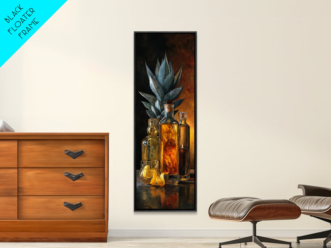 Tequila Agave Plant Study Canvas Print, Bar Art, Bar Cart, Bar Decor, Fine Art, Kitchen Print, Coffee Wall Art, BAR-1x3-48
