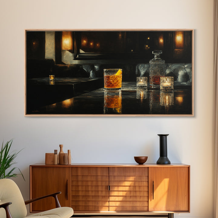 Cocktail Recipe Diagram Styled as Elegant Art Framed Canvas Print, Bar Art, Fine Art Print, Bar Decor, Fine Art, BAR-2x1-16