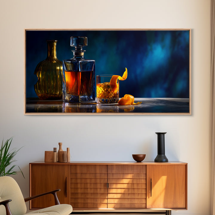 Old Fashioned Cocktail Canvas Print, Bar Art, Canvas Wall Art, Bar Decor, Oil Painting, Funky Wall Art, Bar Signs, BAR-2x1-21